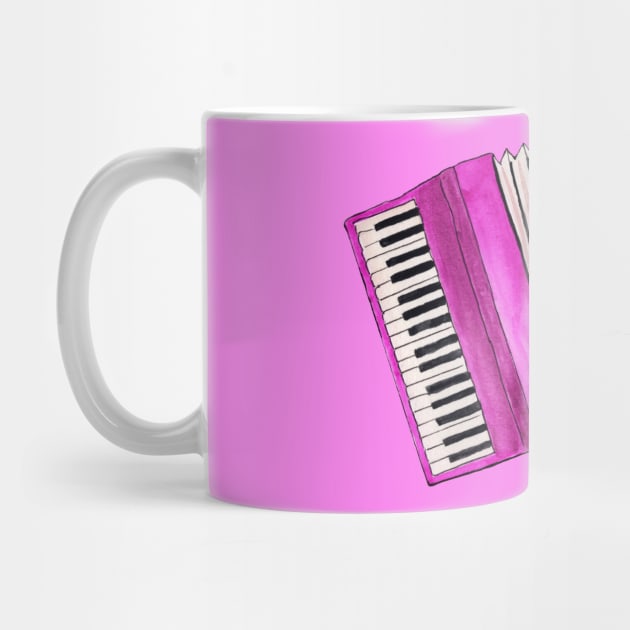 Pink accordion by JenPolegattoArt